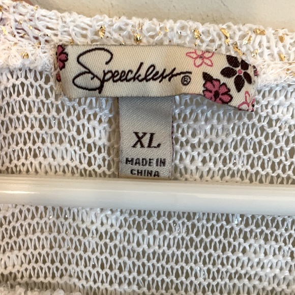 XL Loose Knit light Sweater-Cream with gold flecks - Picture 2 of 5